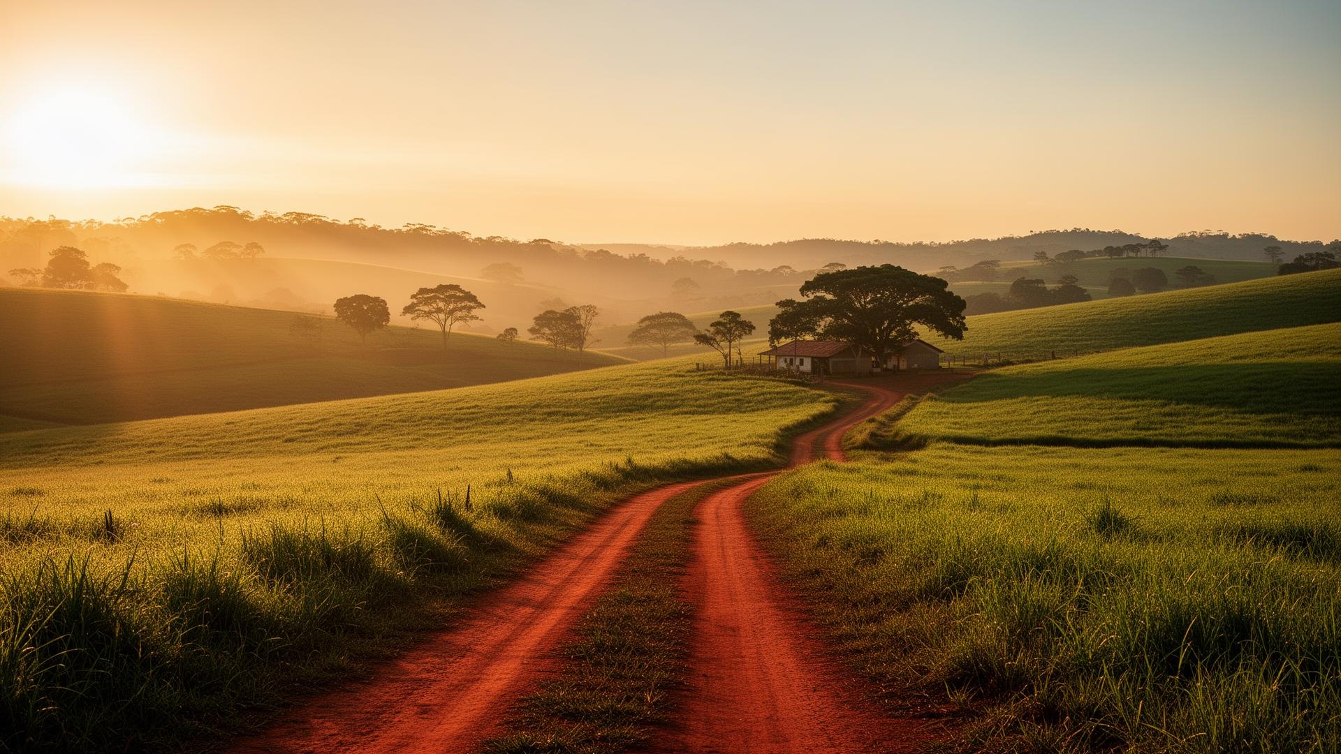 Campo da Voe Farm ao amanhecer